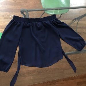 Navy, Off-the-Shoulder Top